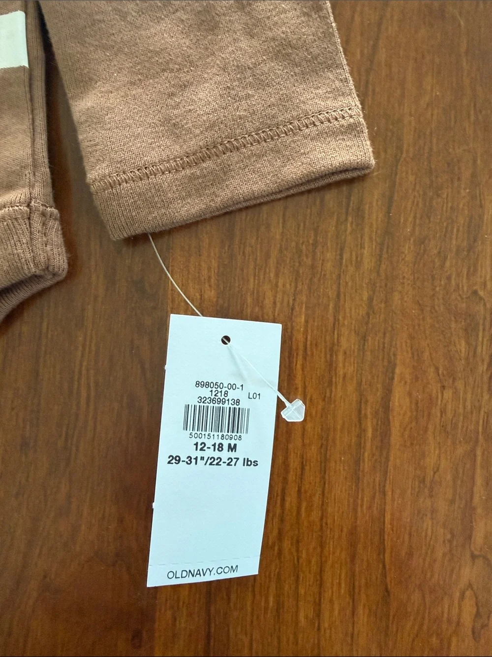 New Old Navy Brown Long-Sleeve Football Bodysuit with White Graphic